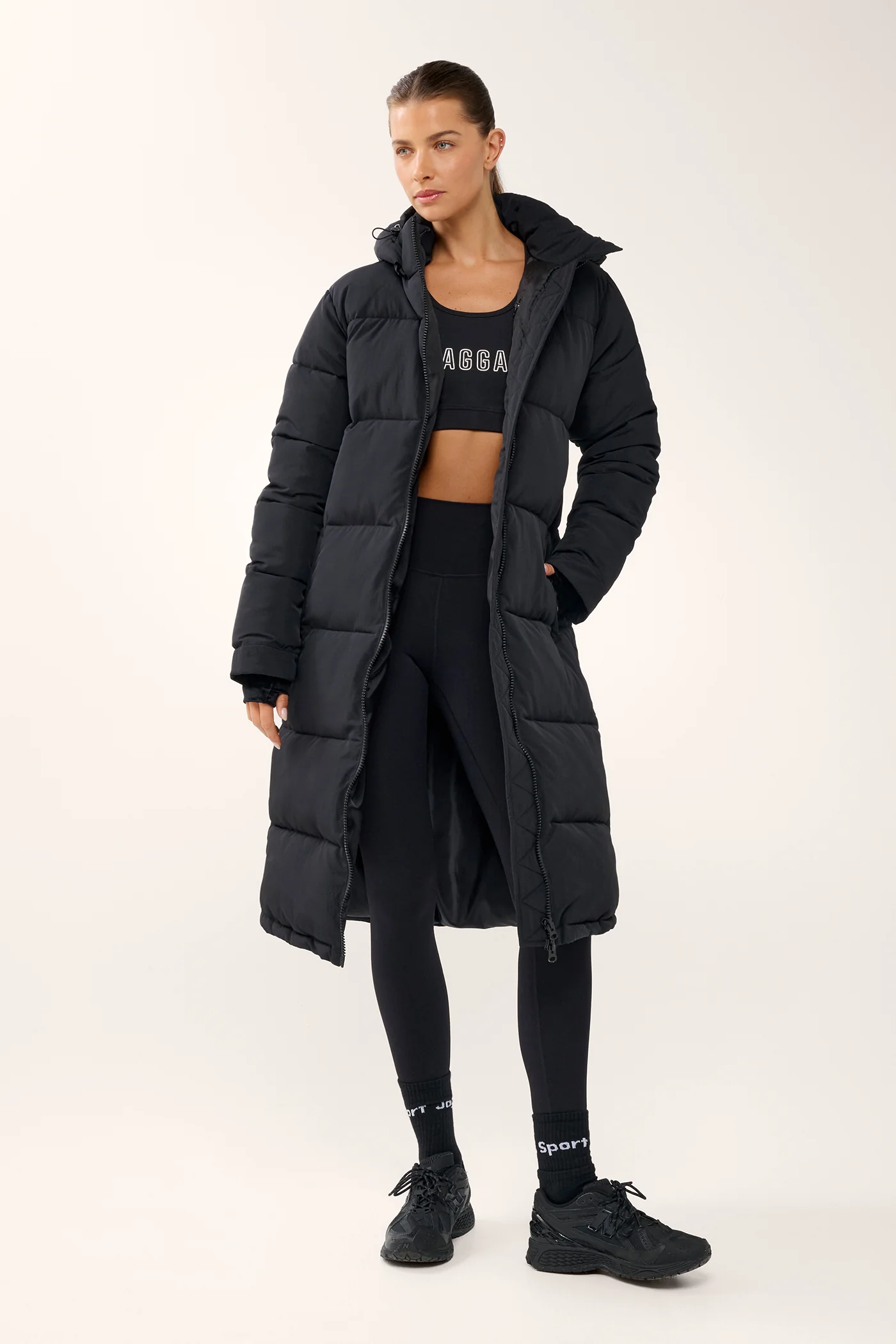 ESSENTIAL LONGLINE PUFFER JACKET BLACK - Image 12