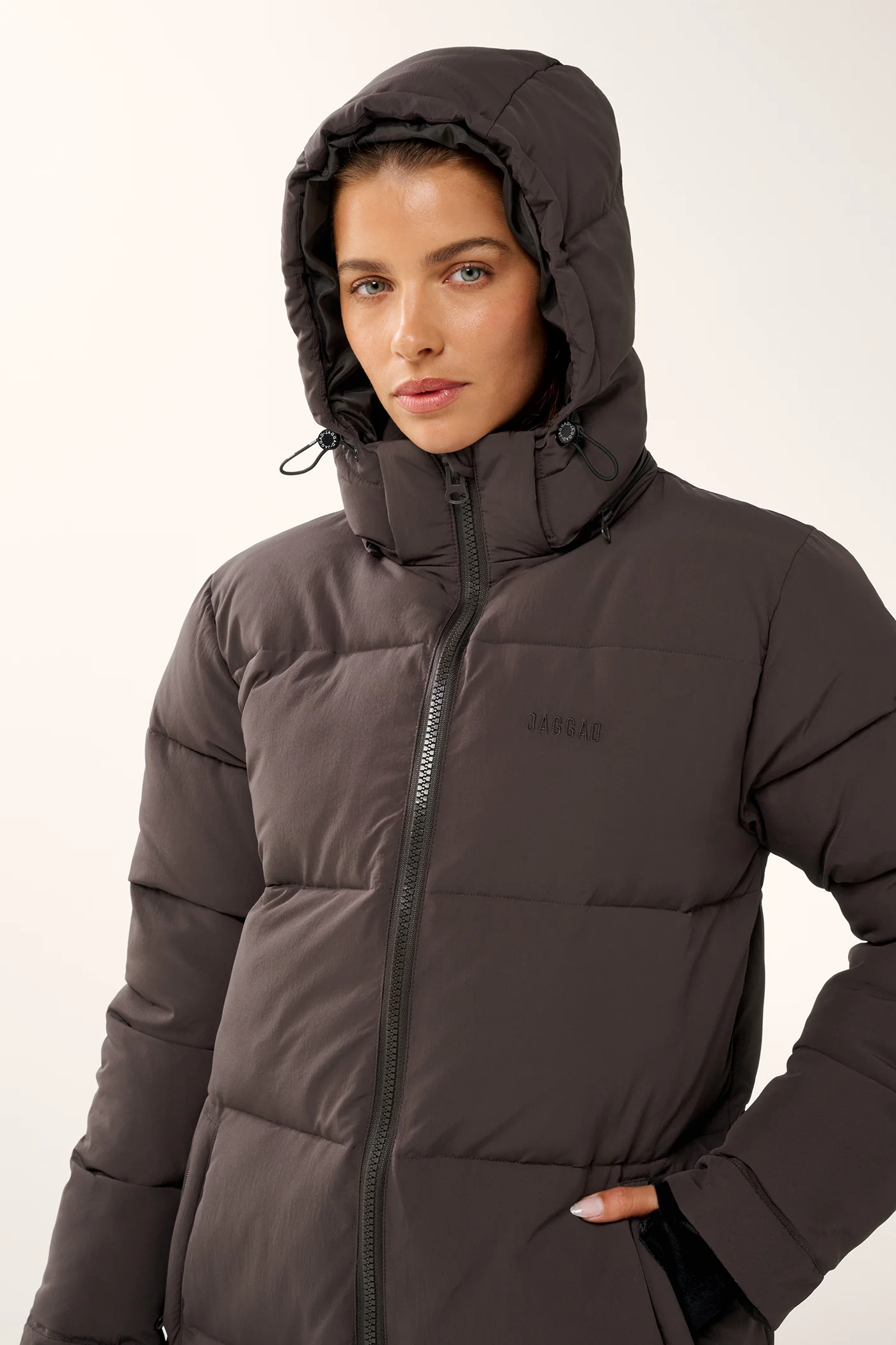 ESSENTIAL LONGLINE PUFFER JACKET COFFEE BEAN - Image 5