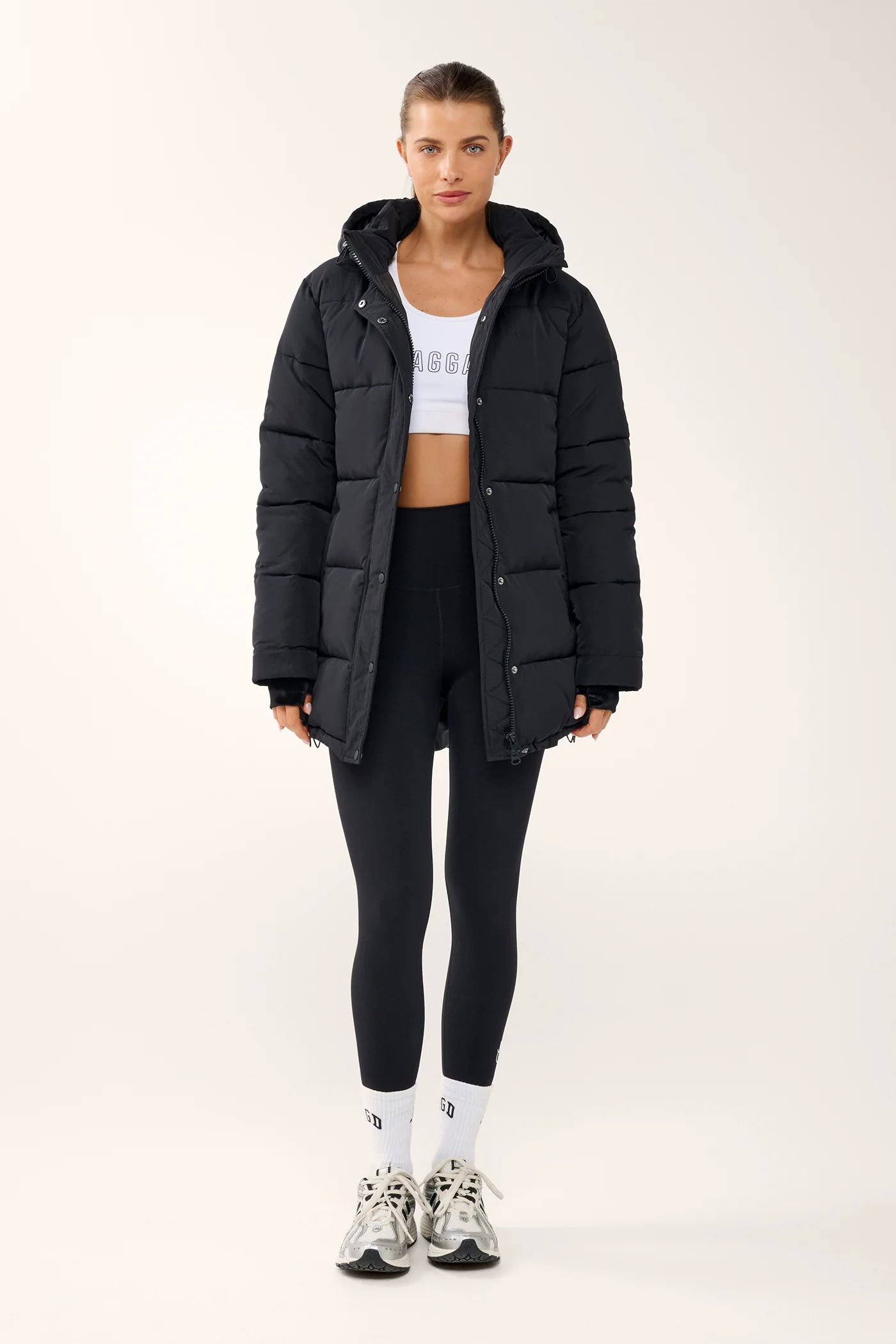ESSENTIAL MID LINE PUFFER JACKET BLACK - Image 12