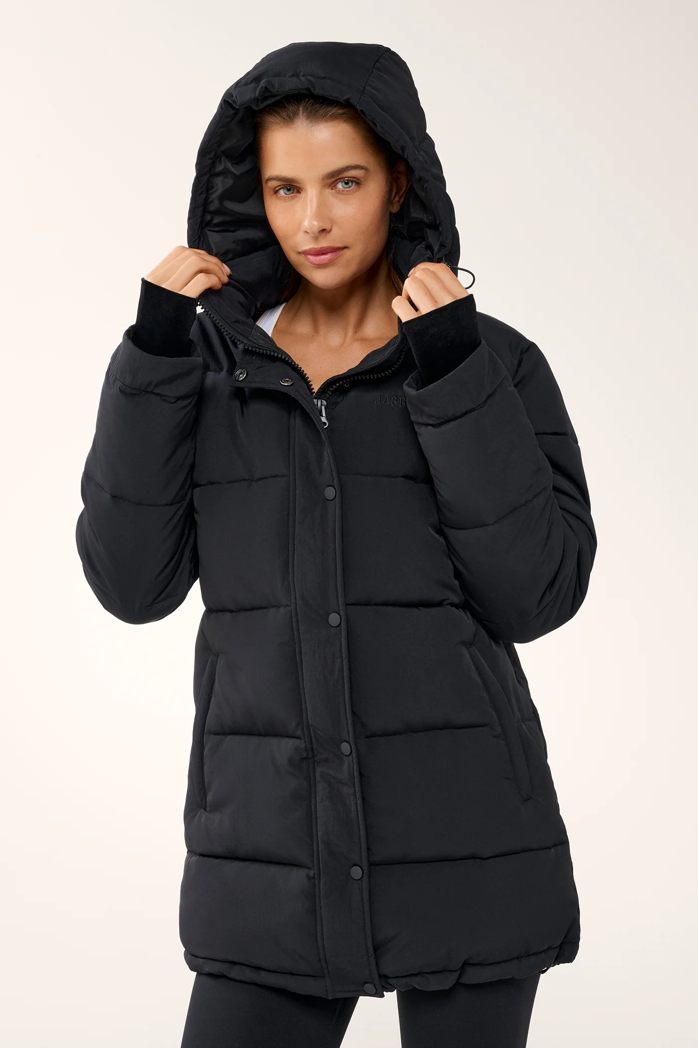 ESSENTIAL MID LINE PUFFER JACKET BLACK - Image 8