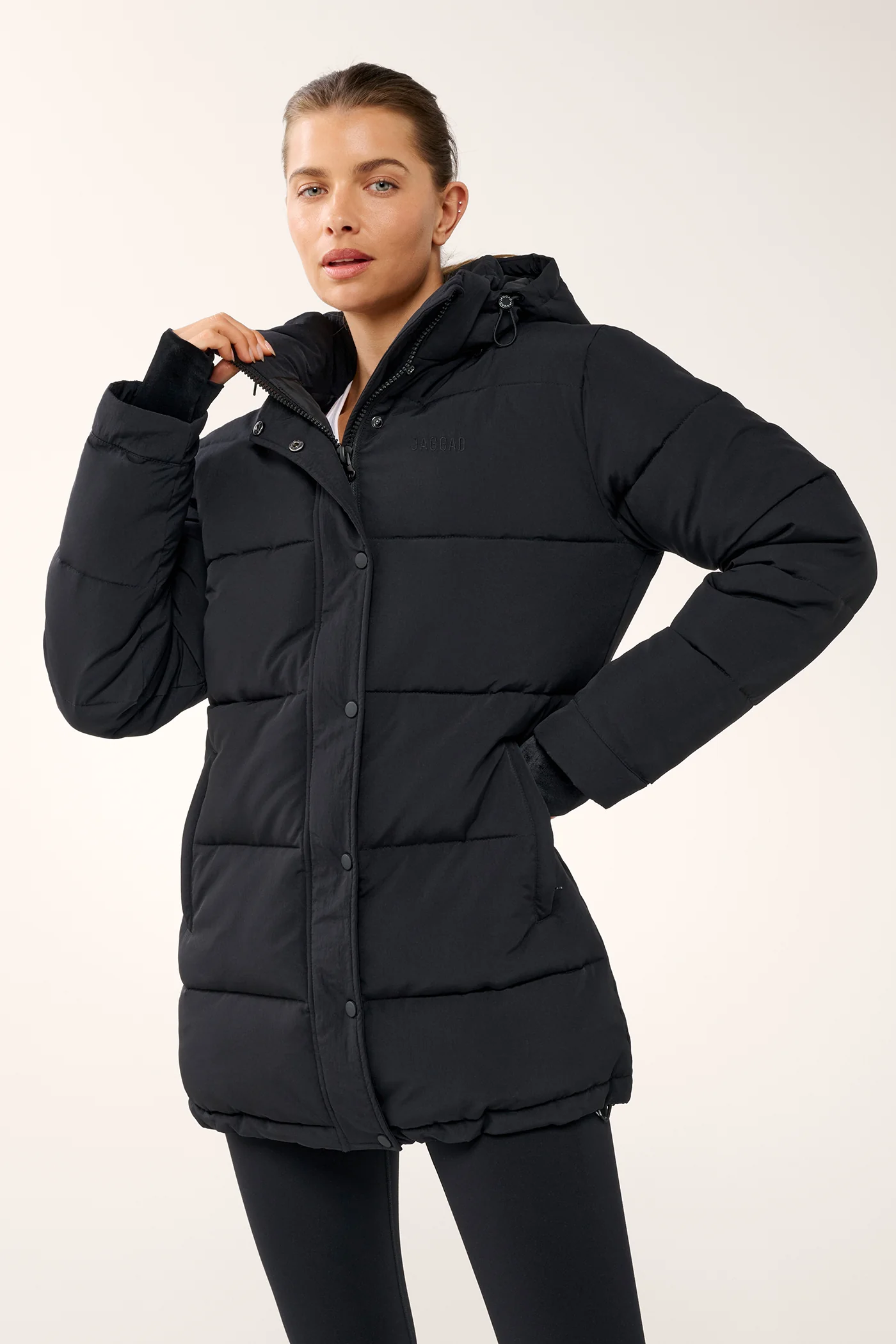ESSENTIAL MID LINE PUFFER JACKET BLACK - Image 9