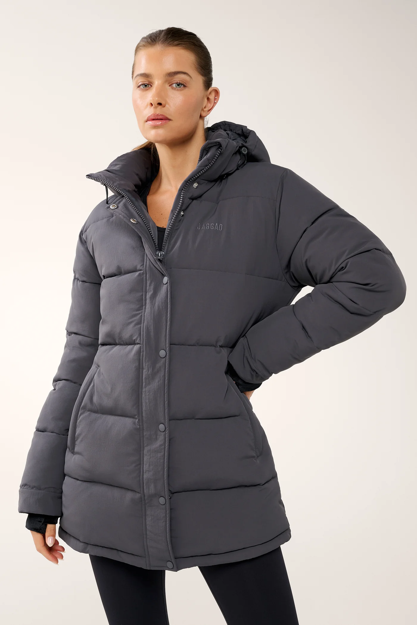 ESSENTIAL MID LINE PUFFER JACKET STEEL - Image 4