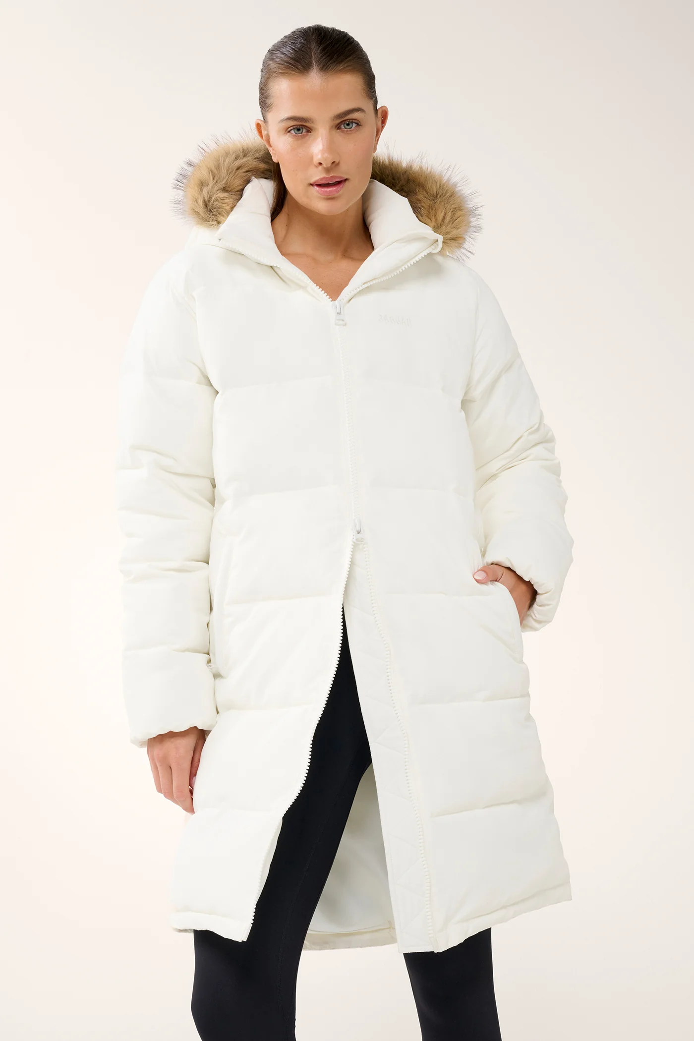 GLOW KNEE-LINE PUFFER JACKET OFF WHITE - Image 6