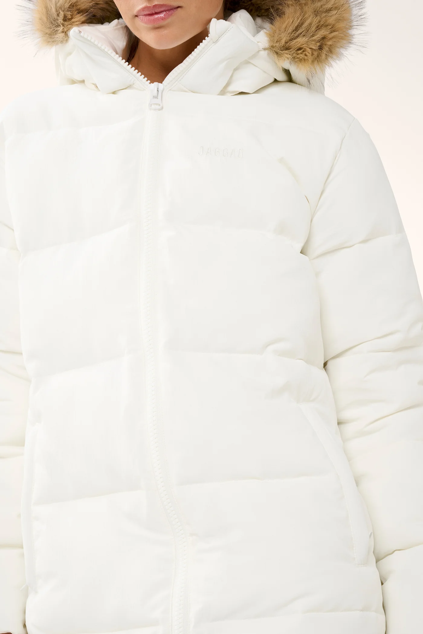 GLOW KNEE-LINE PUFFER JACKET OFF WHITE - Image 8