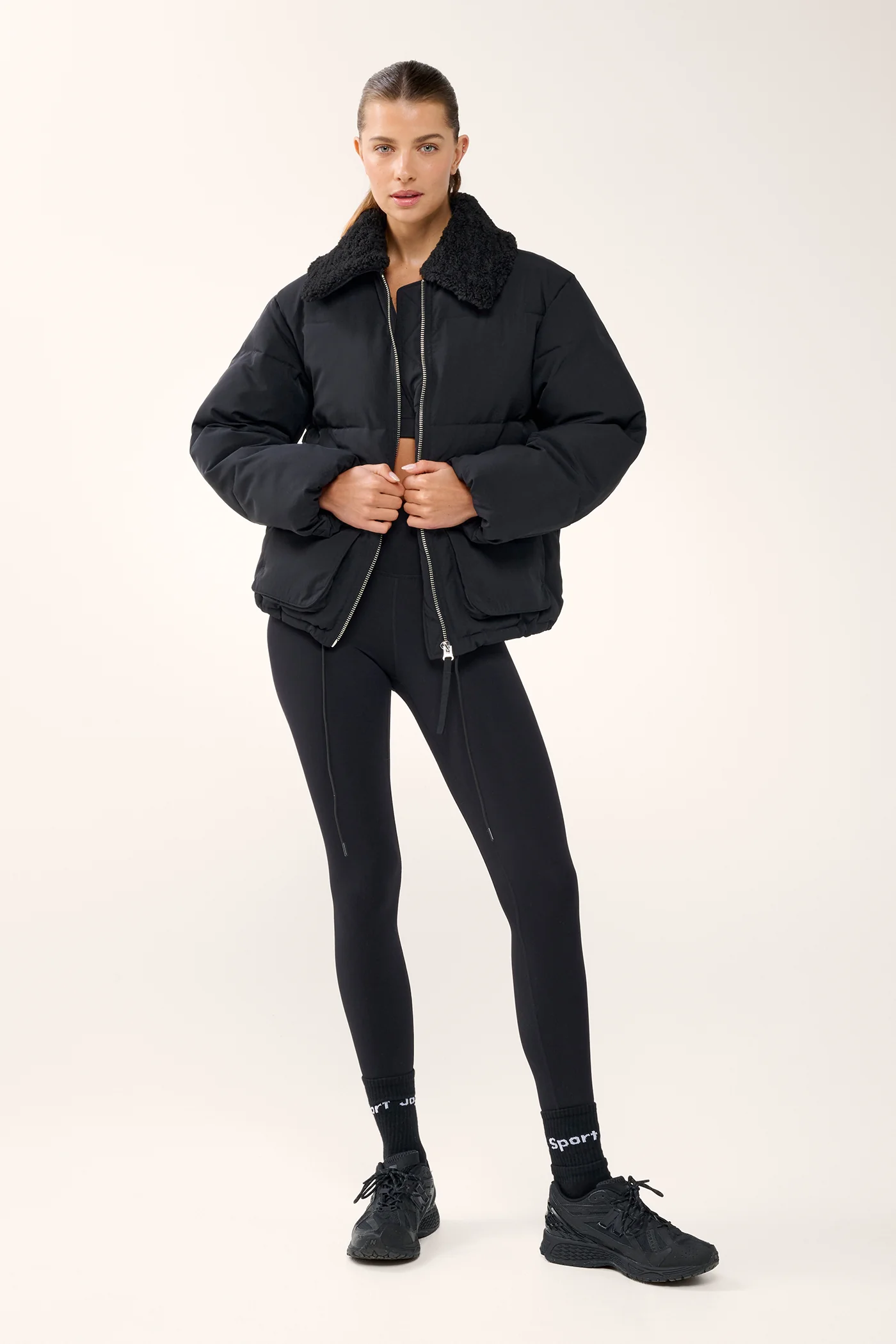 GLOW OVERSIZED PUFFER JACKET BLACK - Image 5