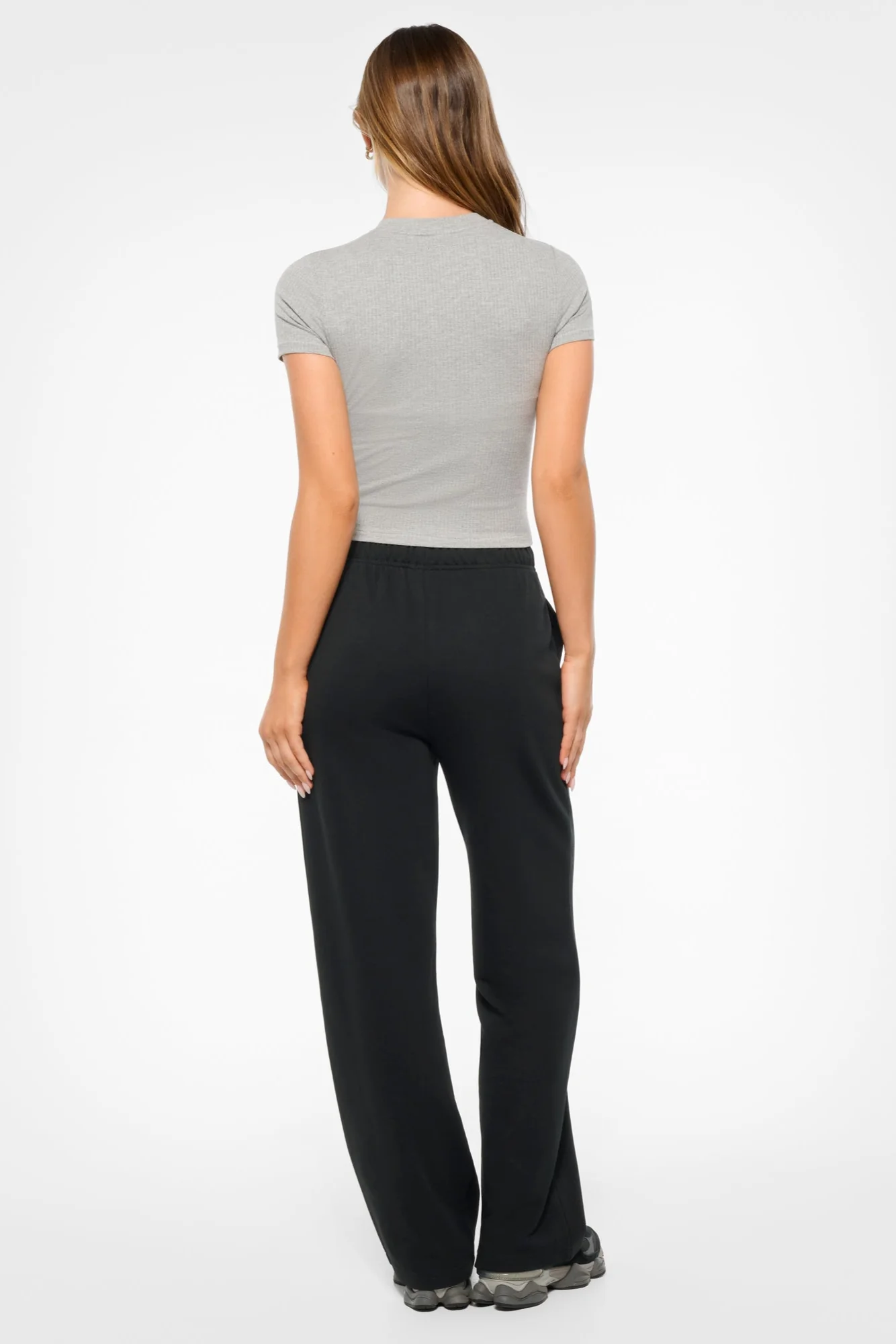 RUE FITTED RIB TEE GREY MARLE - Image 4