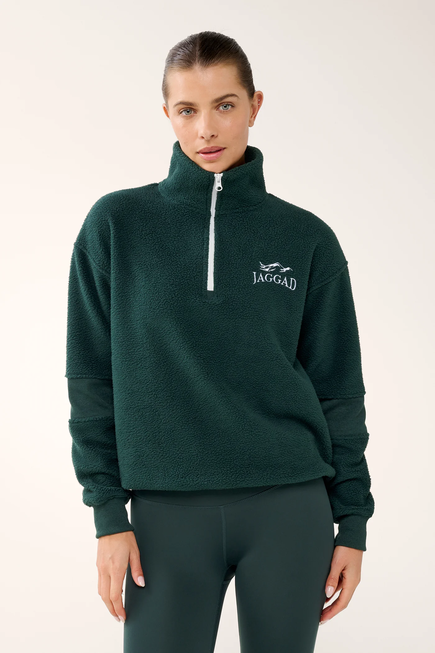 SCENIC ZIP-NECK THERMAFLEECE SWEATER PINE GREEN - Image 3